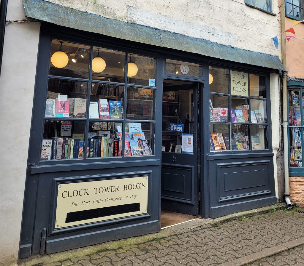 The front of Clock Tower books in Hay on Wye
