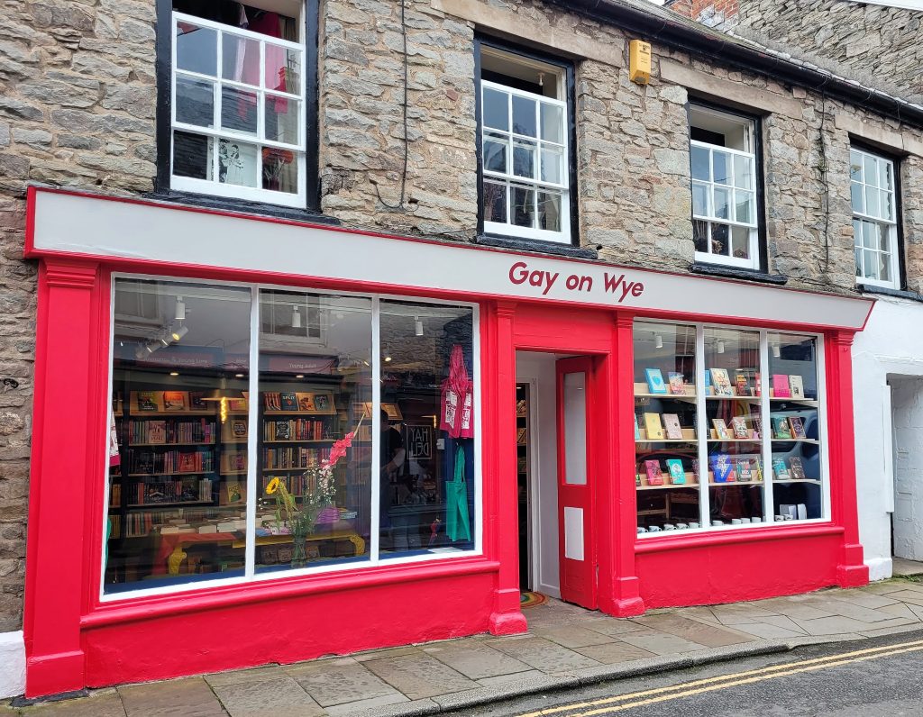 Gay on Wye book shop front in Hay